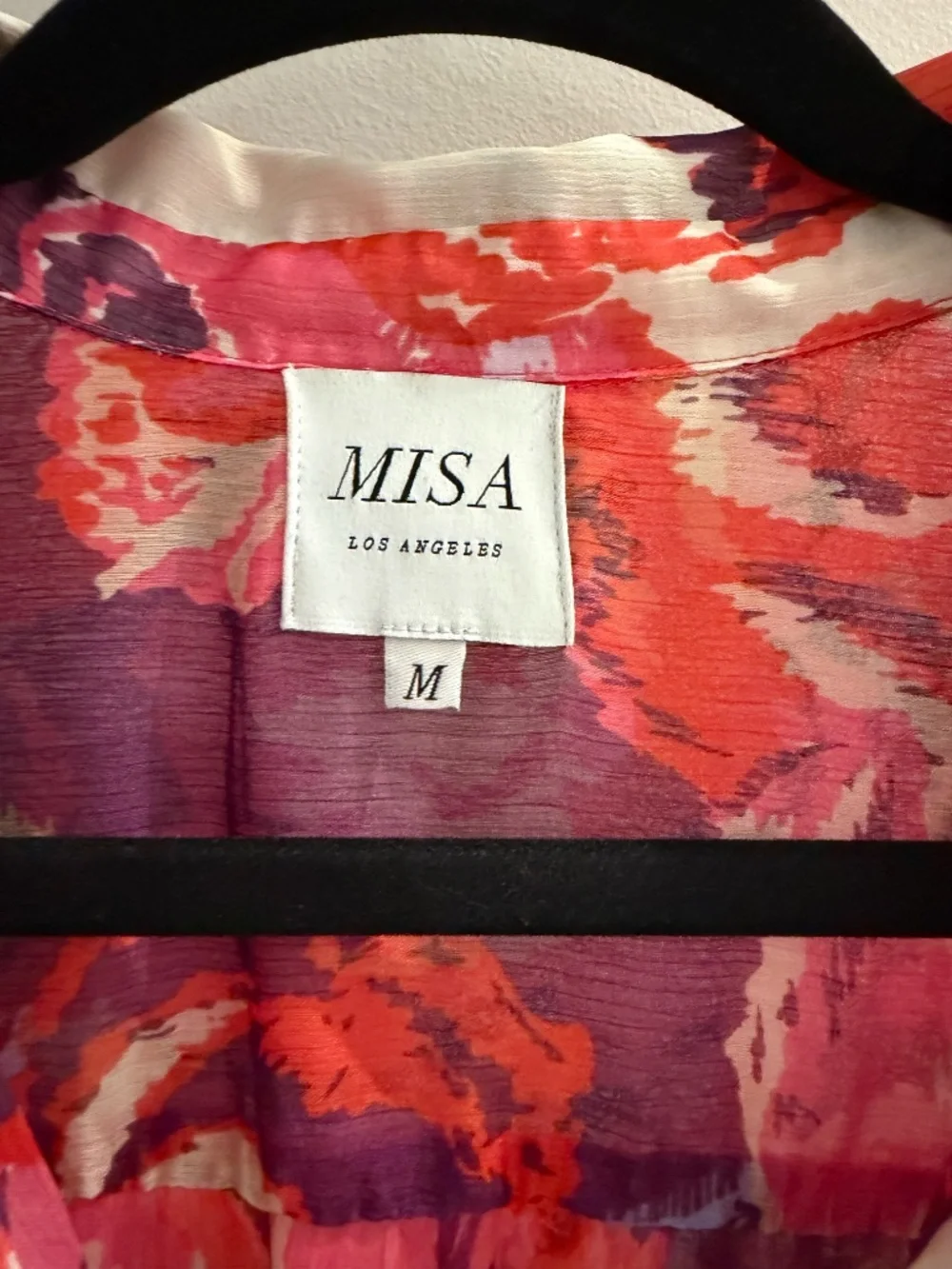 MISA Los Angeles Trina Maxi Dress in Coming Up Roses Pink Ruffle Size Medium - Picture 6 of 6